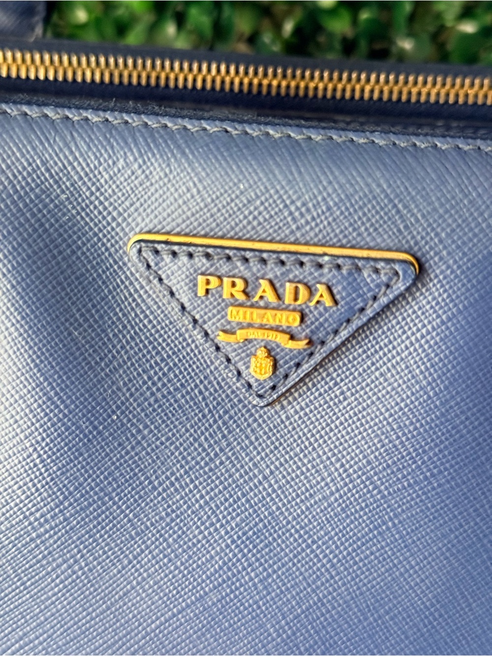 Prada Blue Saffiano Large Galleria Leather Tote with Long Strap - Picture 7 of 9